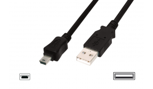 USB 2.0 cable, A/M - mini B/M