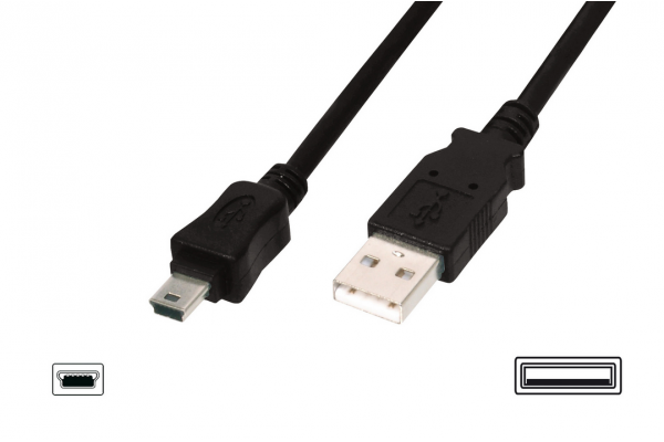 USB 2.0 cable, A/M - mini B/M